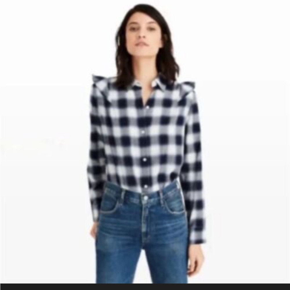 Club Monaco Evira Black and White Plaid Button up Shirt